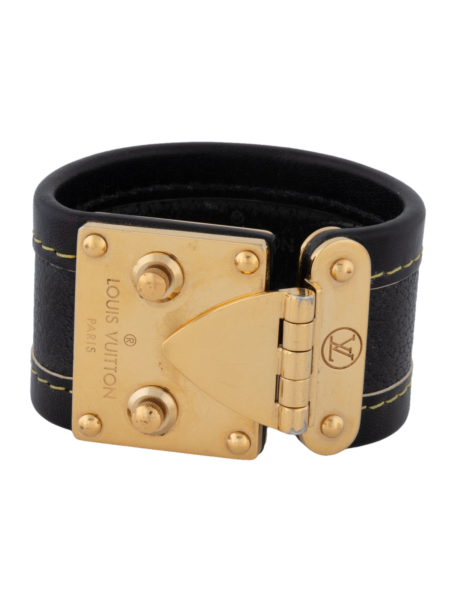 Louis Vuitton Leather S-Lock Cuff Bracelet