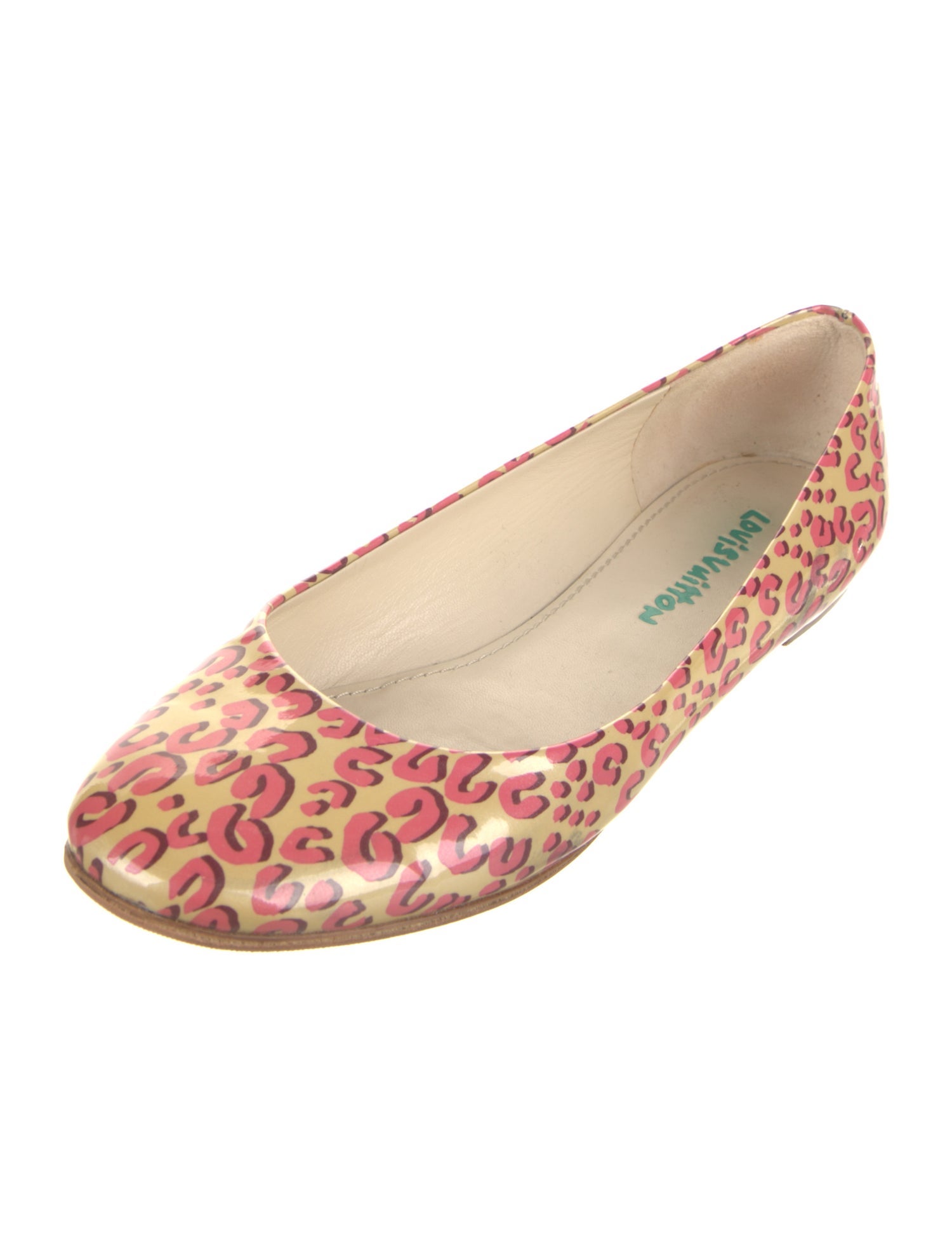 Louis Vuitton Patent Leather Animal Print Ballet Flats