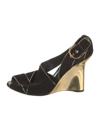 Louis Vuitton Suede Printed Pumps