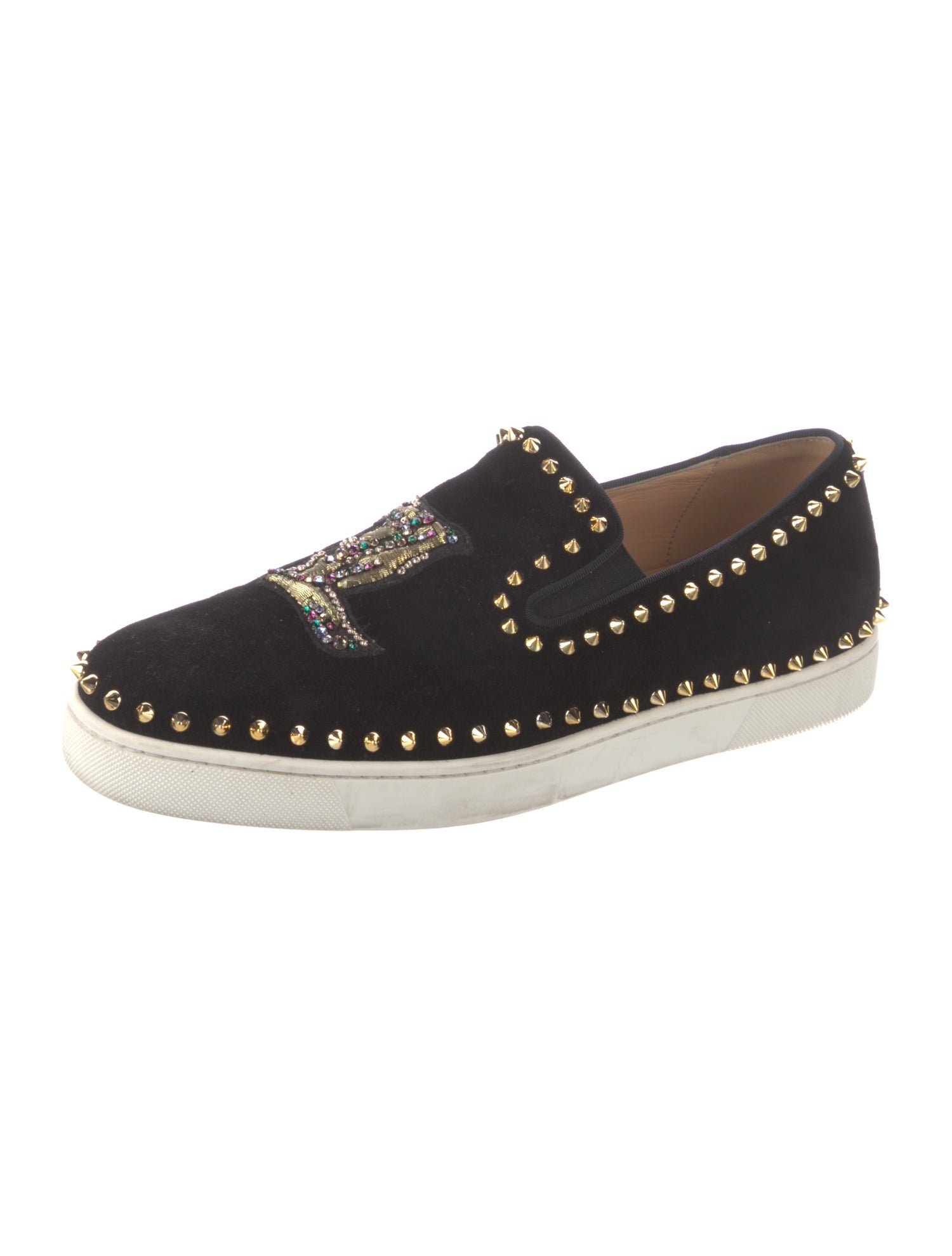 Christian Louboutin Suede Crystal Embellishments Sneakers