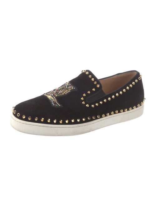 Christian Louboutin Suede Crystal Embellishments Sneakers