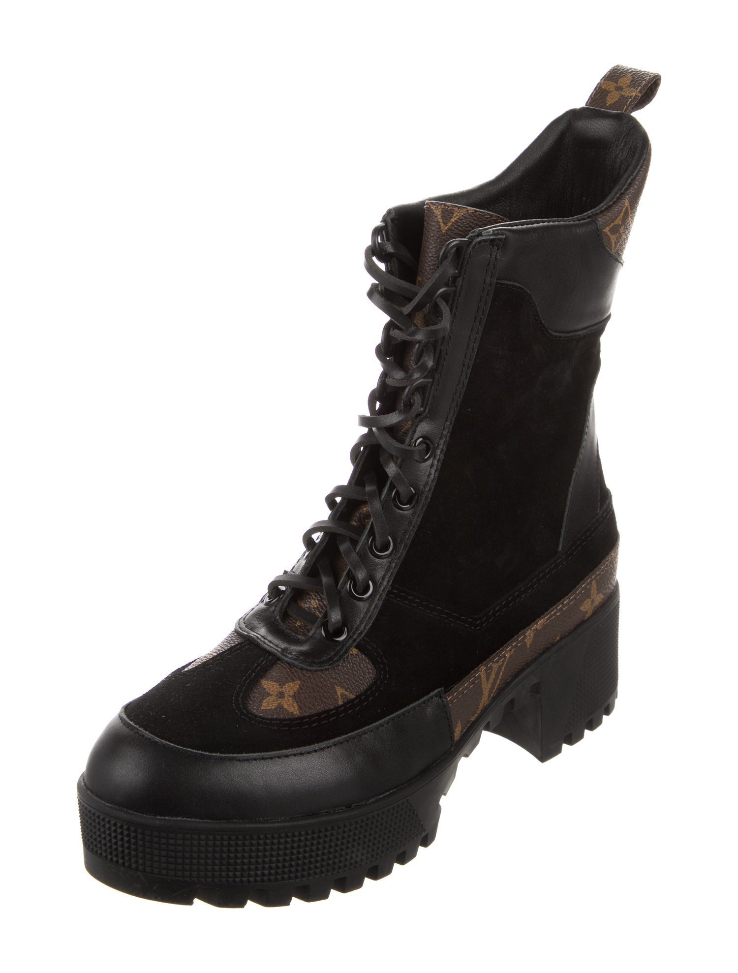 Louis Vuitton LV Monogram Suede Combat Boots