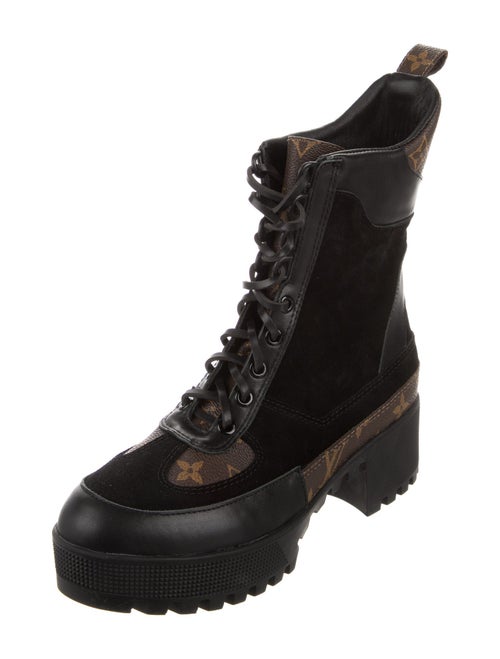 Louis Vuitton LV Monogram Suede Combat Boots