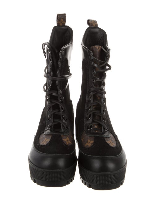 Louis Vuitton LV Monogram Suede Combat Boots
