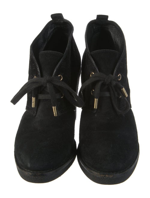 Louis Vuitton Monogram Pattern Suede Lace-Up Boots