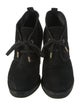 Louis Vuitton Monogram Pattern Suede Lace-Up Boots