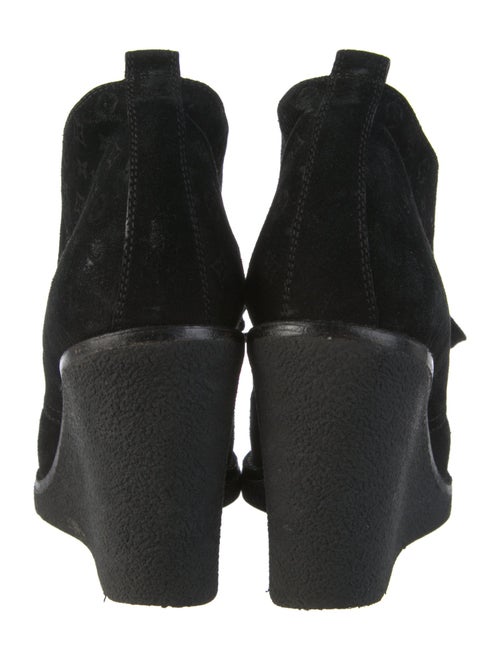 Louis Vuitton Monogram Pattern Suede Lace-Up Boots
