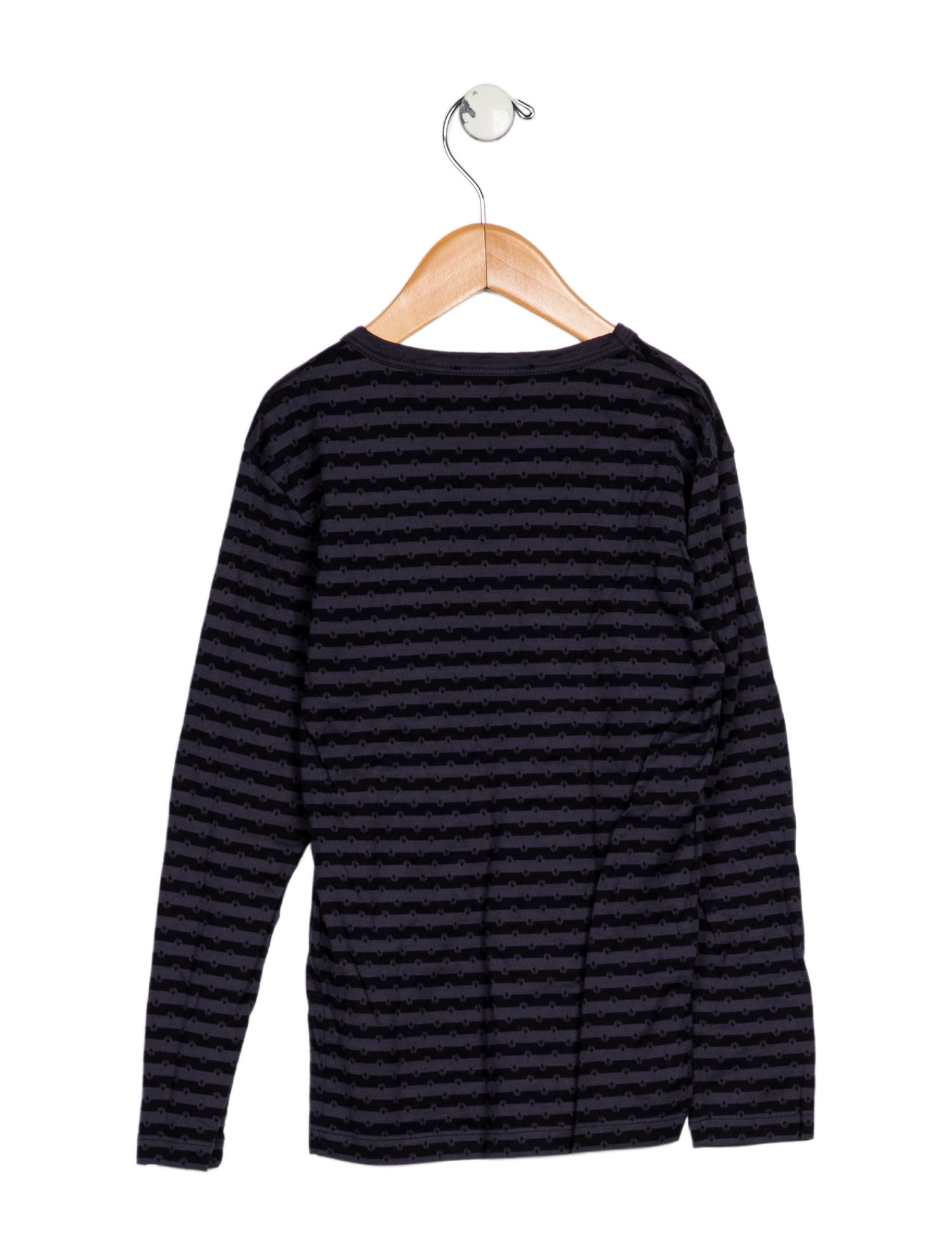 Louis Vuitton Boys' Long Sleeve Crew Neck Striped Shirt