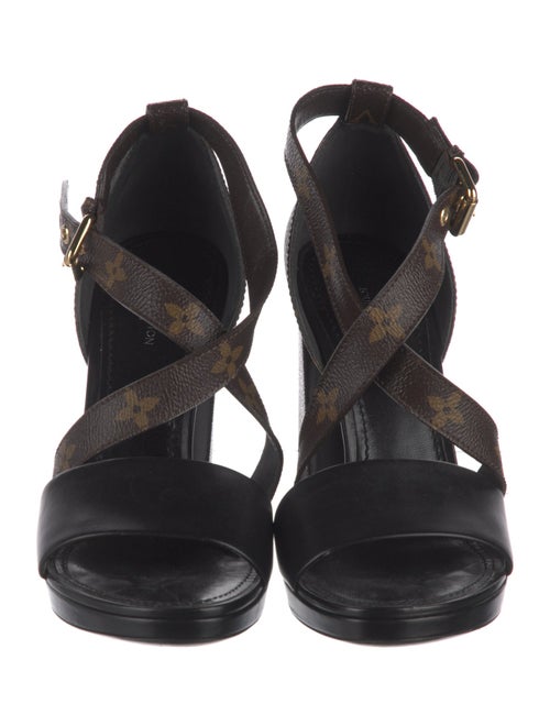 Louis Vuitton LV Monogram Leather Trim Embellishment Sandals