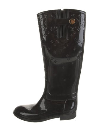 Louis Vuitton Monogram Pattern Rubber Rain Boots