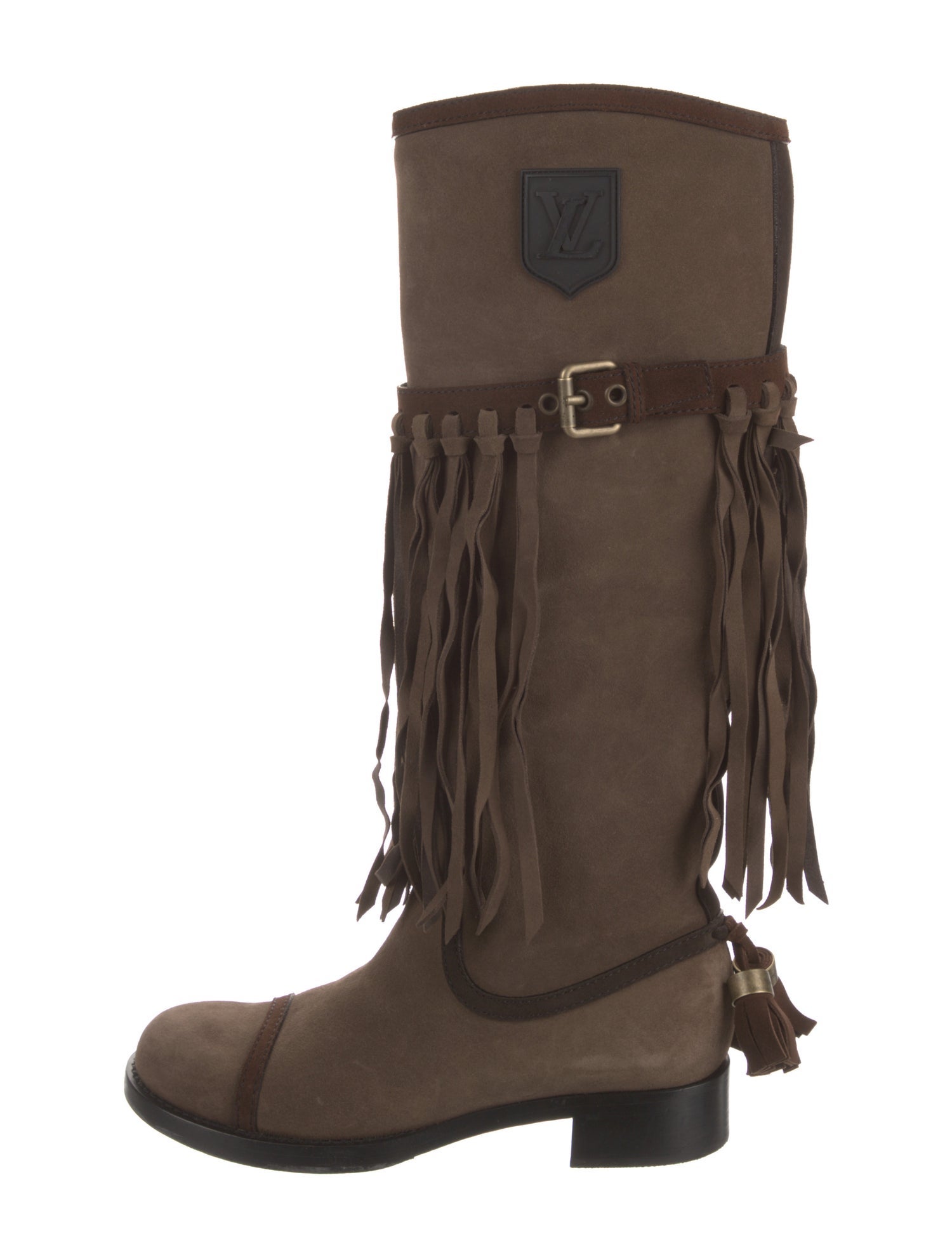 Louis Vuitton Suede Tassel Accents Boots