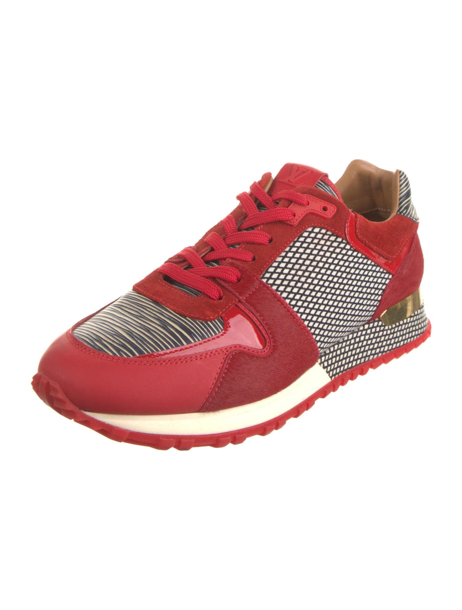 Louis Vuitton Leather Colorblock Pattern Sneakers