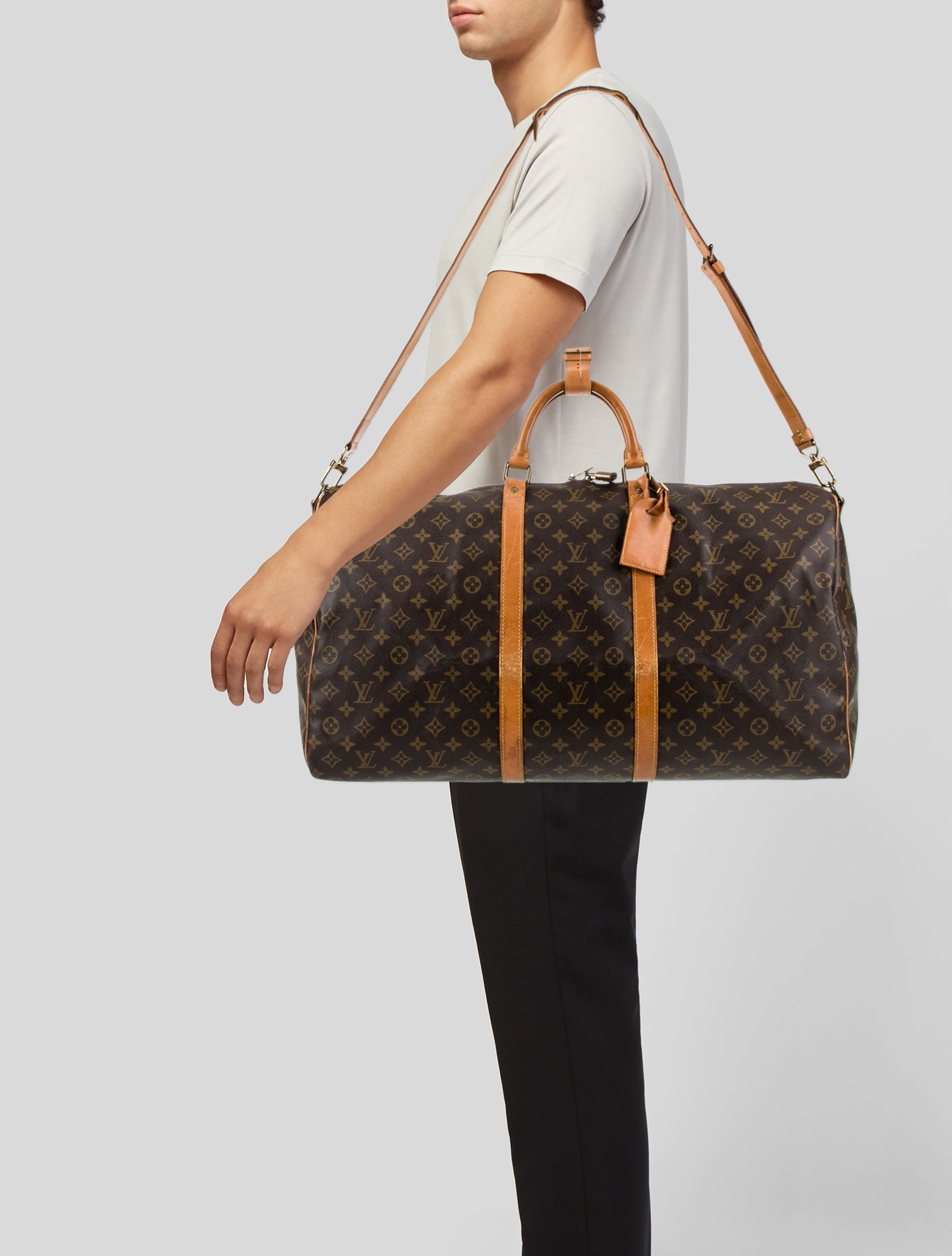 Louis Vuitton Coated Canvas Keepall Bandouliere 60 Vintage