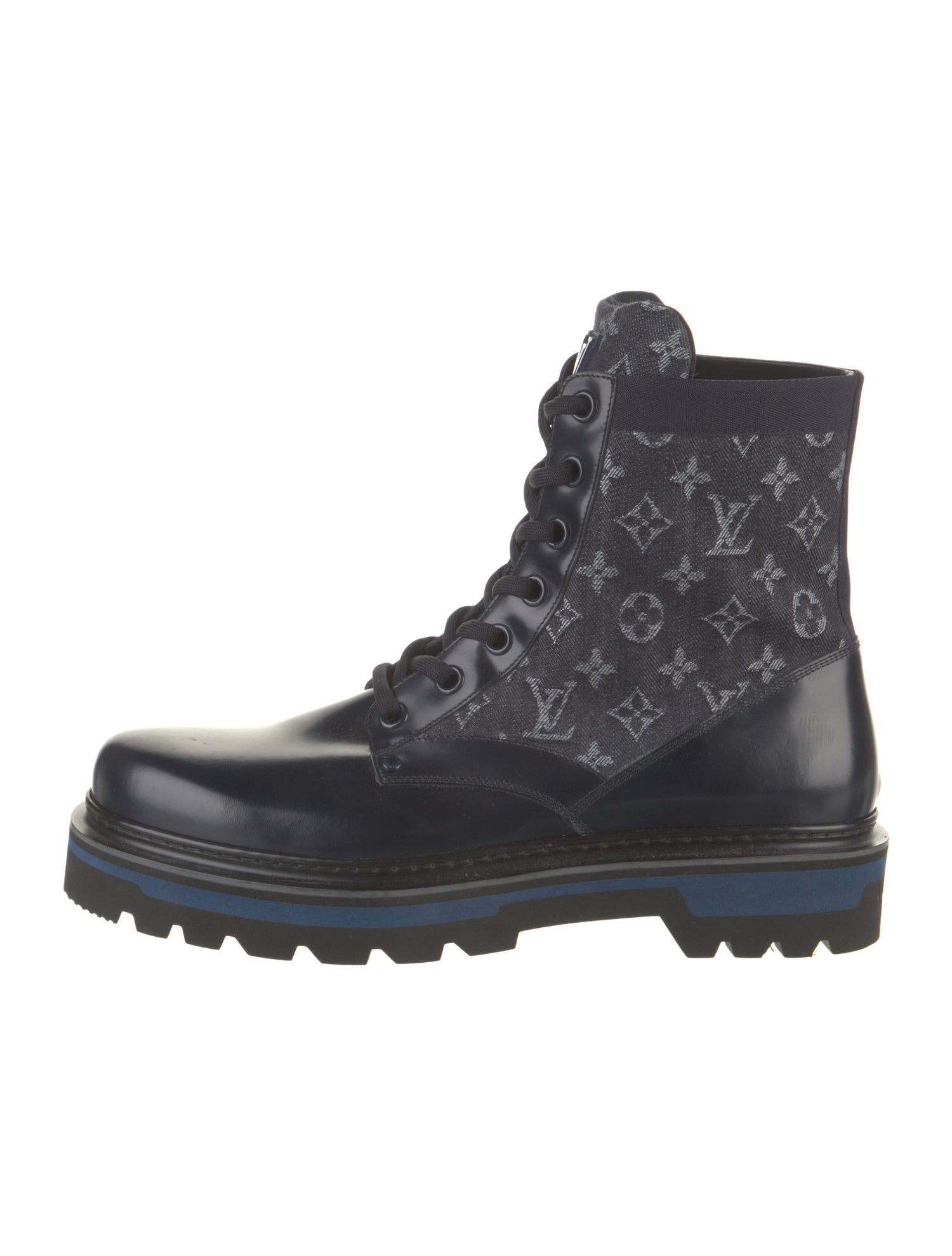Louis Vuitton LV Monogram Leather Combat Boots