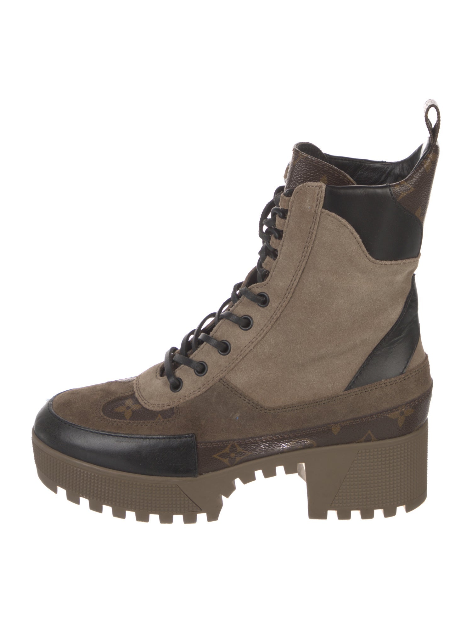 Louis Vuitton LV Monogram Suede Combat Boots