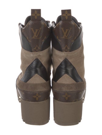 Louis Vuitton LV Monogram Suede Combat Boots