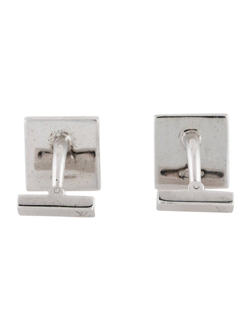 Louis Vuitton Enamel Damier Checkerboard Cufflinks