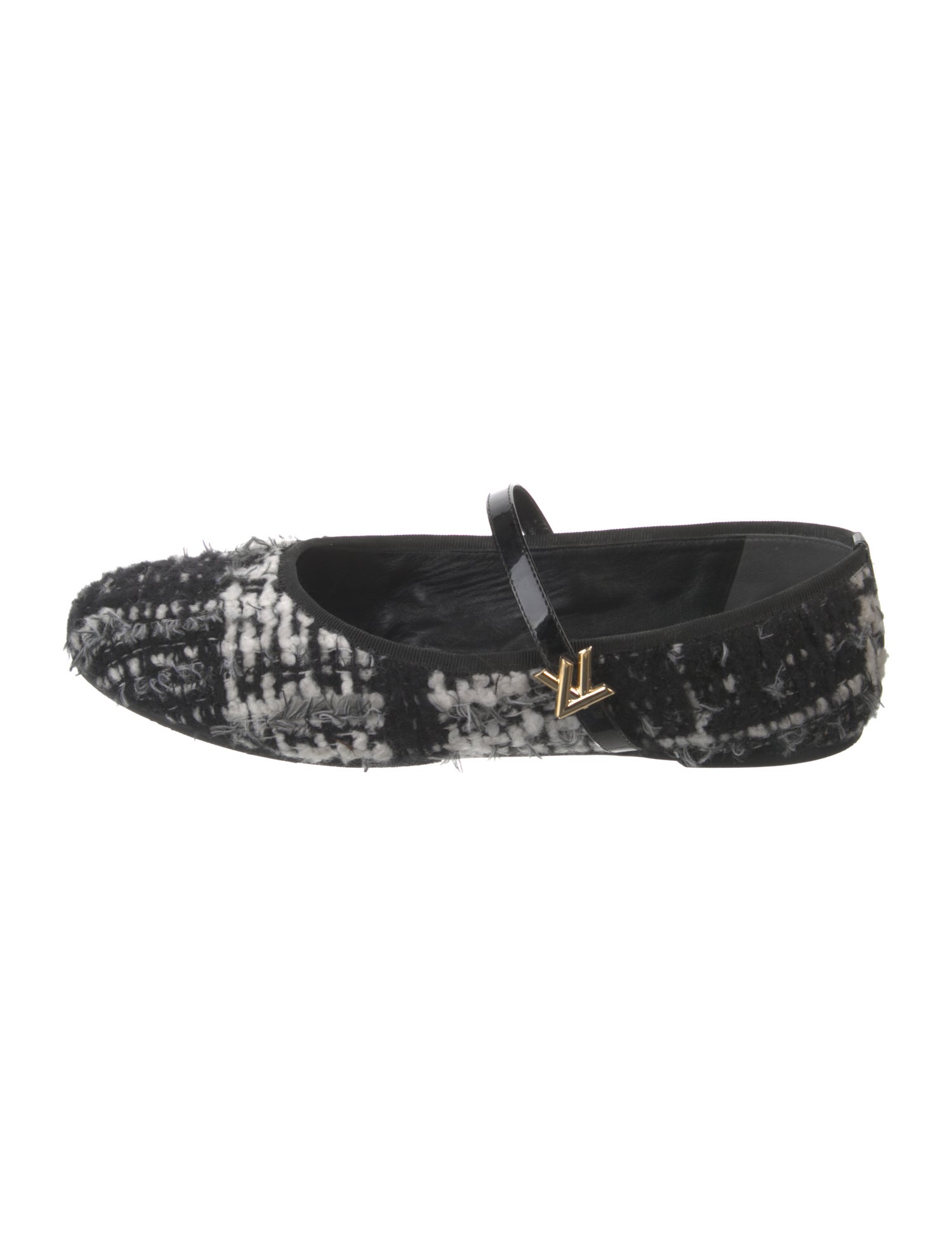 Louis Vuitton Wool Floral Print Mary Jane Flats