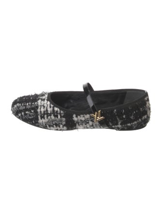 Louis Vuitton Wool Floral Print Mary Jane Flats