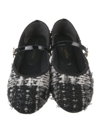 Louis Vuitton Wool Floral Print Mary Jane Flats