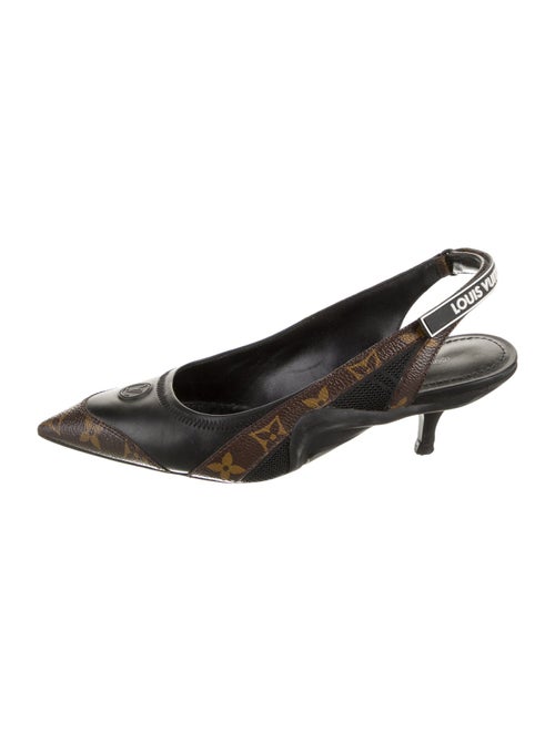 Louis Vuitton LV Monogram Whipstitch Trim Slingback Pumps