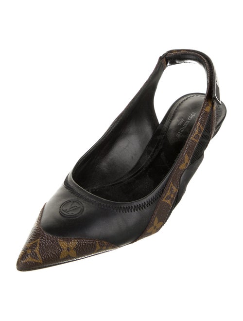 Louis Vuitton LV Monogram Whipstitch Trim Slingback Pumps