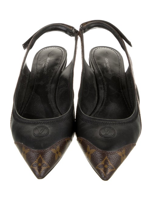 Louis Vuitton LV Monogram Whipstitch Trim Slingback Pumps