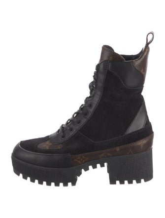 Louis Vuitton LV Monogram Suede Combat Boots