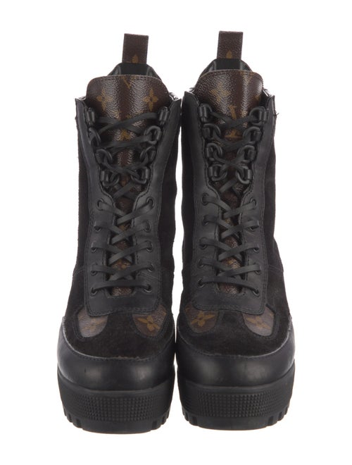 Louis Vuitton LV Monogram Suede Combat Boots