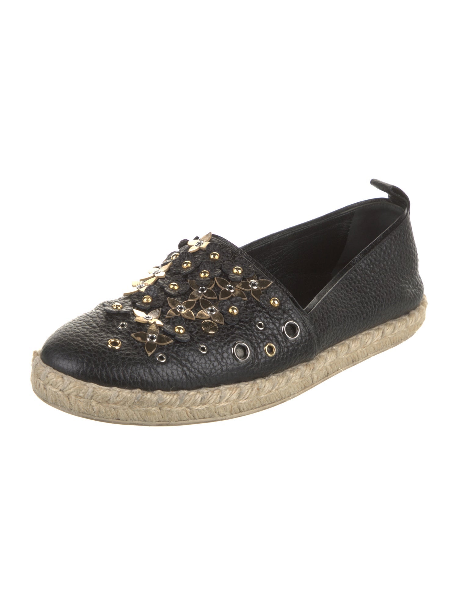 Louis Vuitton Leather Studded Accents Espadrilles