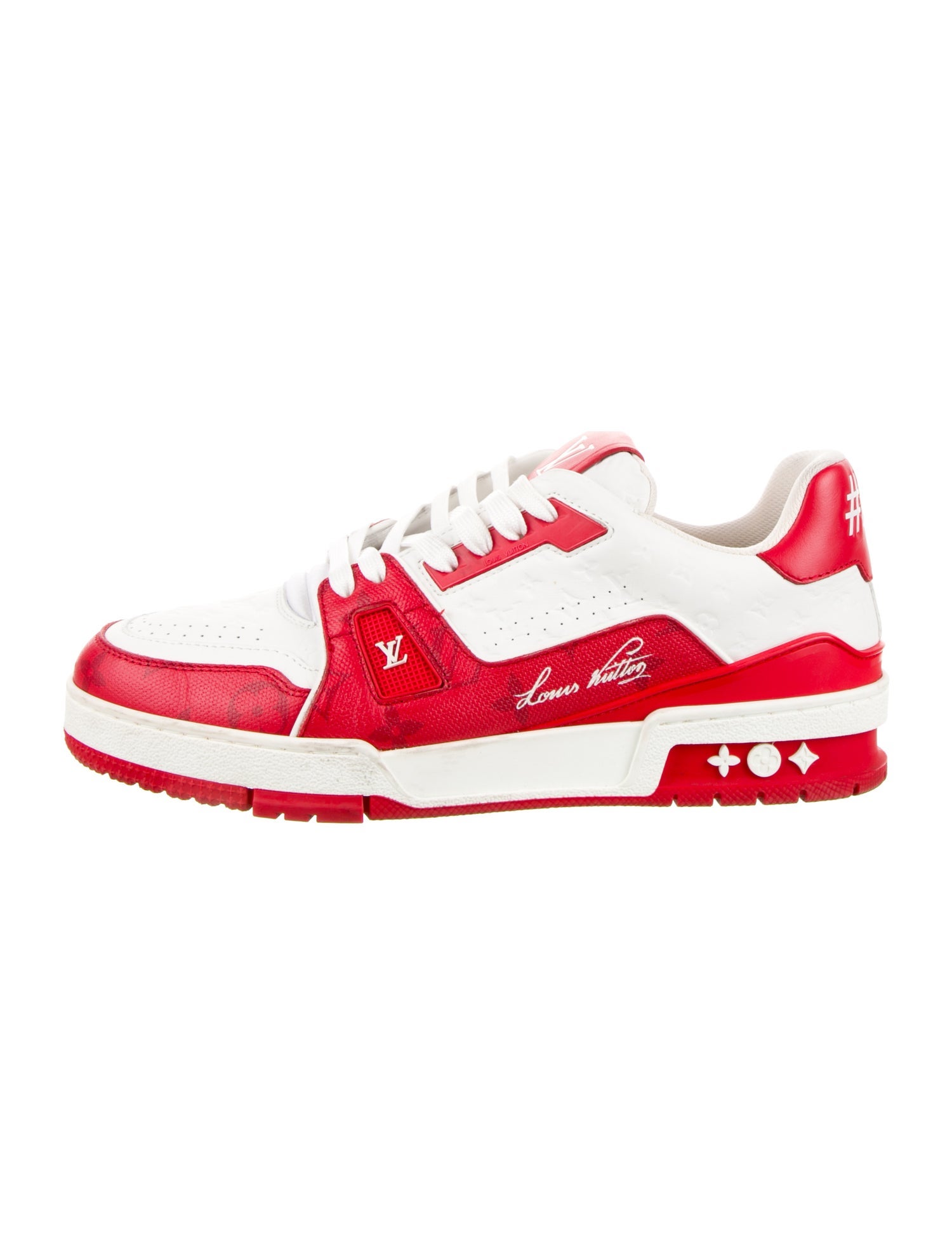 Louis Vuitton Leather Colorblock Pattern Sneakers