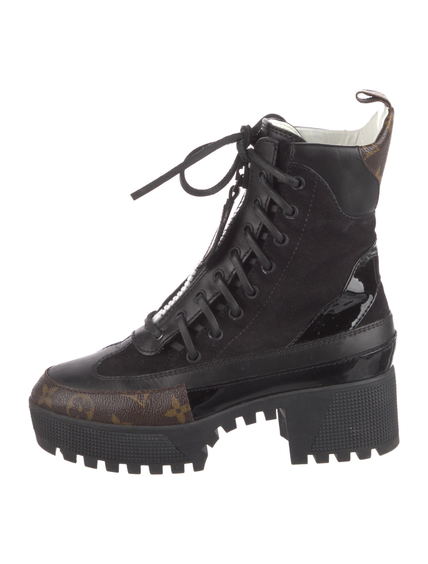 Louis Vuitton LV Monogram Suede Combat Boots