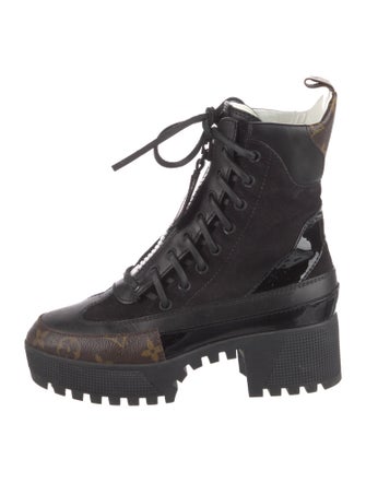 Louis Vuitton LV Monogram Suede Combat Boots