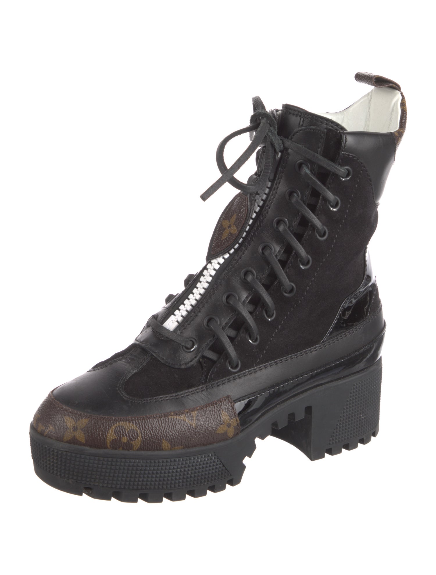 Louis Vuitton LV Monogram Suede Combat Boots
