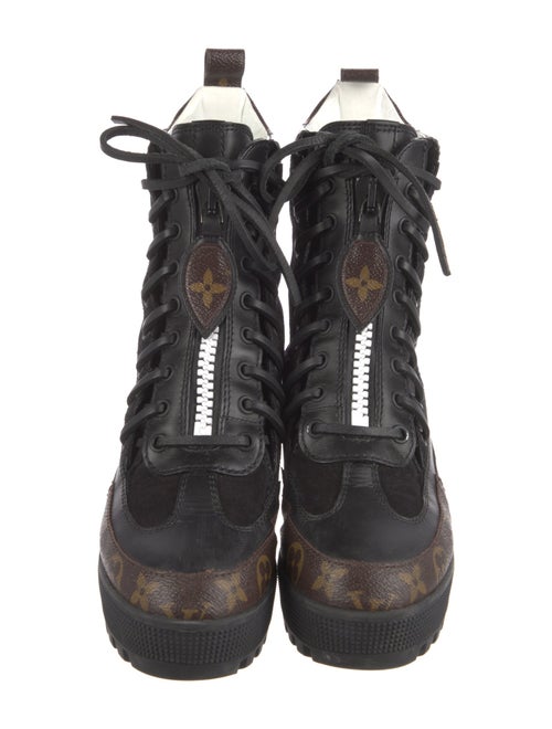 Louis Vuitton LV Monogram Suede Combat Boots