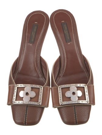 Louis Vuitton LV Monogram Leather Mules