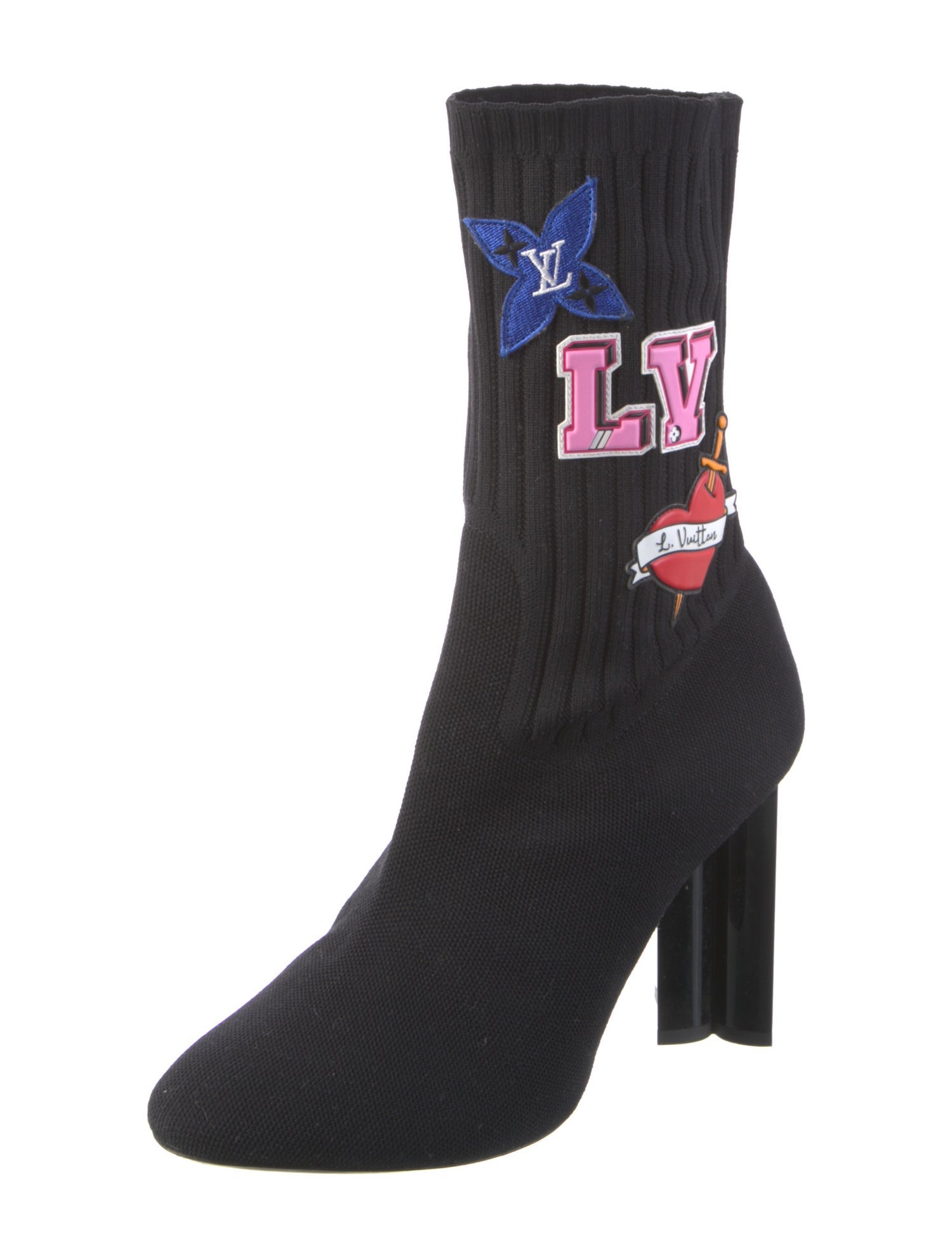 Louis Vuitton Graphic Print Embroidered Accent Sock Boots