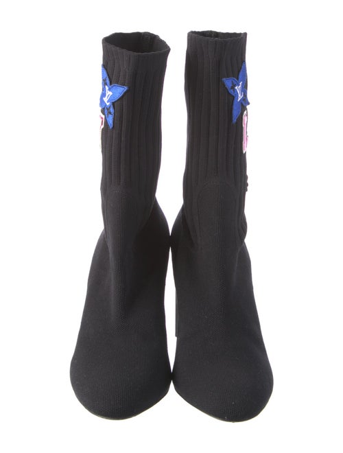 Louis Vuitton Graphic Print Embroidered Accent Sock Boots