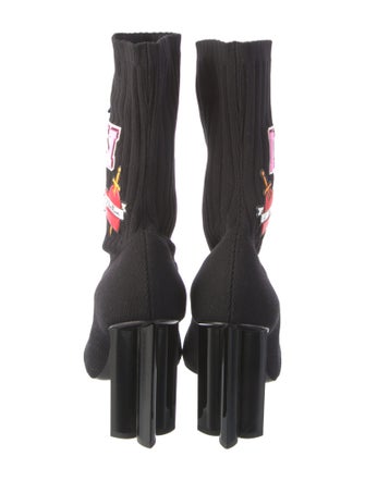 Louis Vuitton Graphic Print Embroidered Accent Sock Boots