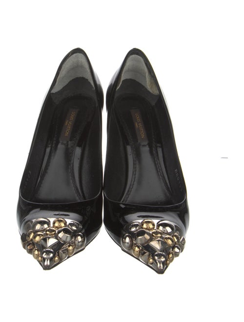 Louis Vuitton Patent Leather Studded Accents Pumps