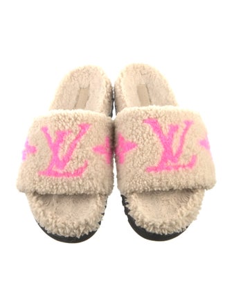 Louis Vuitton Shearling Graphic Print Espadrilles
