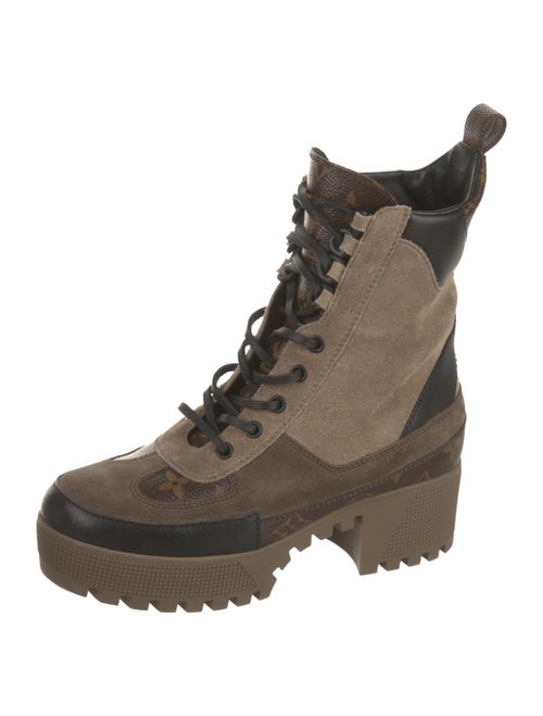 Louis Vuitton LV Monogram Suede Combat Boots