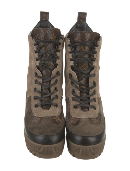 Louis Vuitton LV Monogram Suede Combat Boots