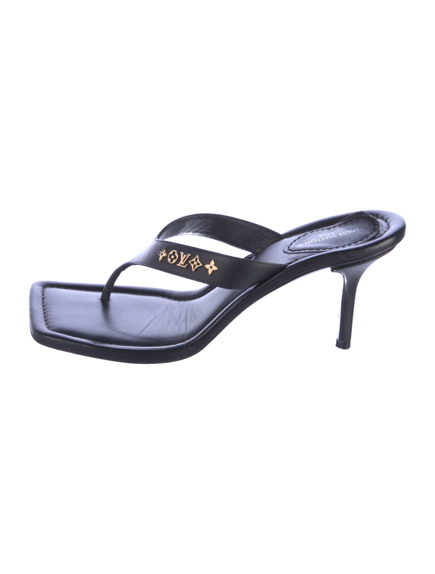 Louis Vuitton LV Monogram Leather Slides