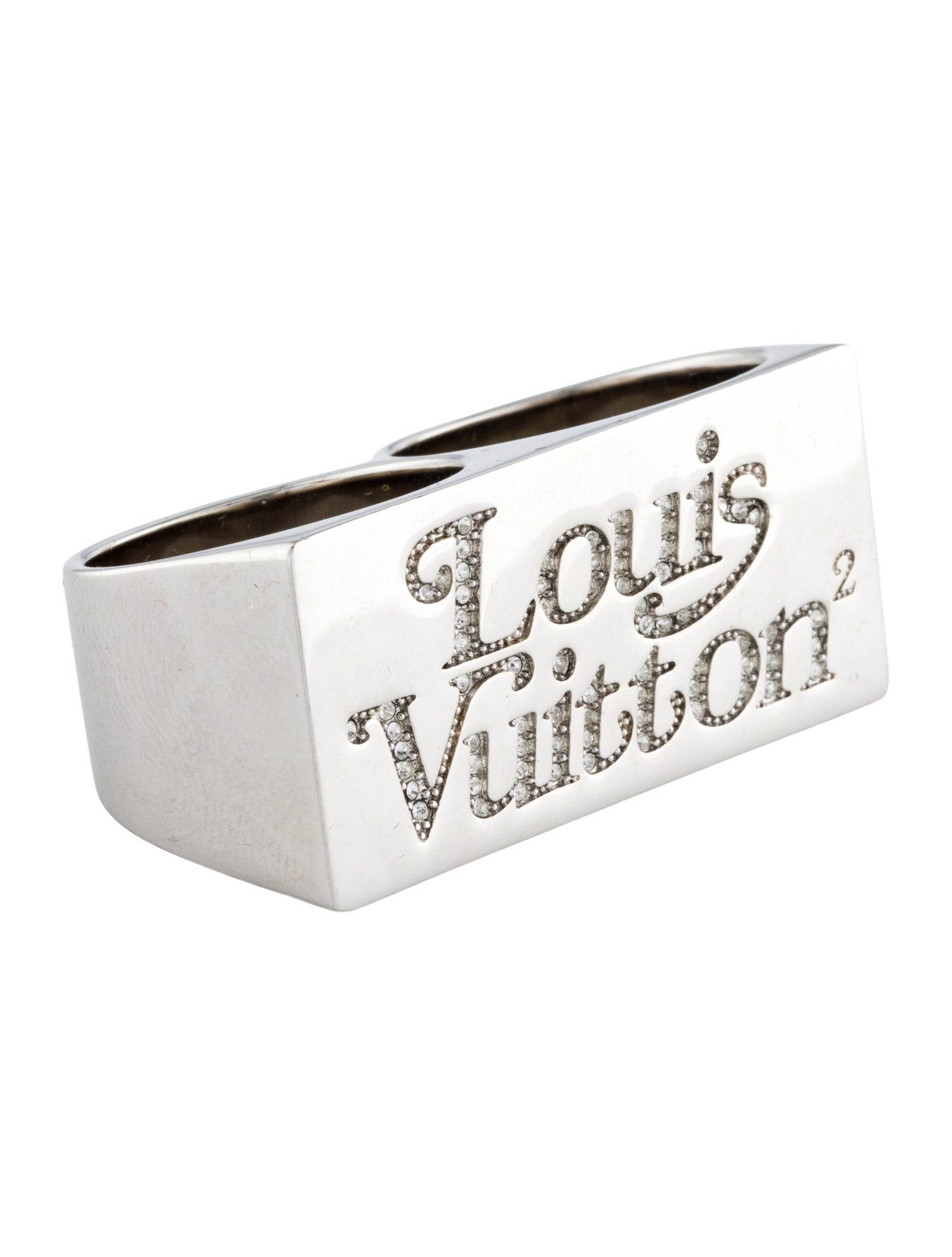 Louis Vuitton Crystal Squared LV Double Ring