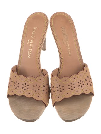 Louis Vuitton Leather Lasercut Accents Slides