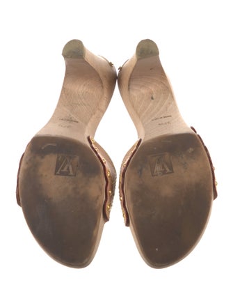 Louis Vuitton Leather Lasercut Accents Slides