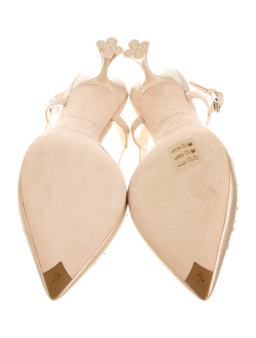 Louis Vuitton Satin Crystal Embellishments Slingback Pumps