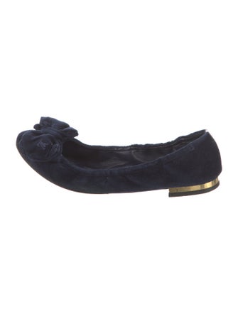 Louis Vuitton Suede Bow Accents Flats
