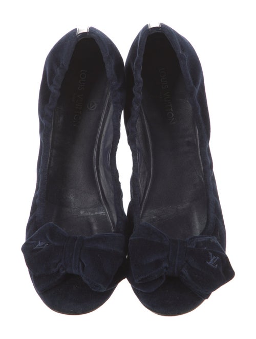 Louis Vuitton Suede Bow Accents Flats